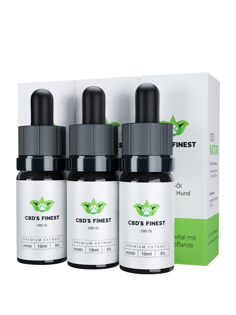 3x CBD-Öl für Hunde 5% 10ml